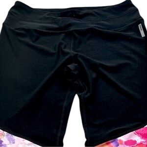 RBX Active Cropped Leggings Womens L Black Print Capri Workout Athleisure Active